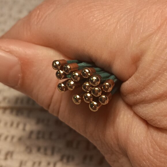 Pomina teal green tassel necklace set with teal blue gold tone bracelet stack - Picture 5 of 14